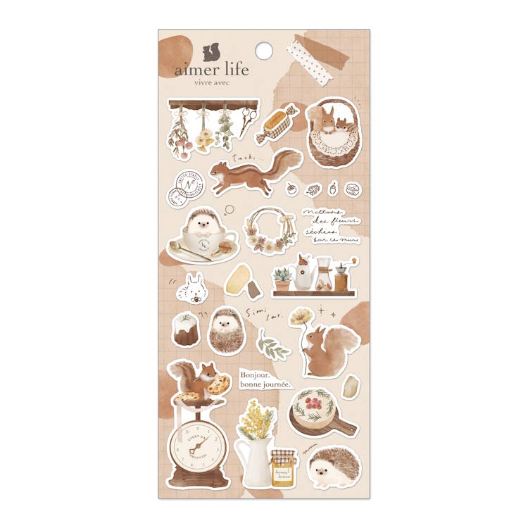 Adorable Squirrel & Hedgehog Vinyl Stickers - Waterproof Decals for Laptops, Water Bottles & DIY Crafts | Cute Animal Stickers by Aimer Life