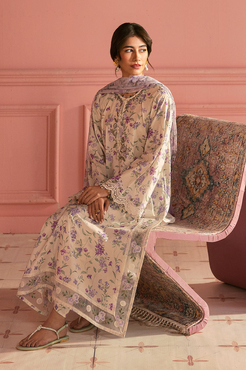 LILAC BLOOM 3-Piece Printed Lawn Suit Set - Floral Design Women's Casual Outfit for Summer, Parties & Special Occasions