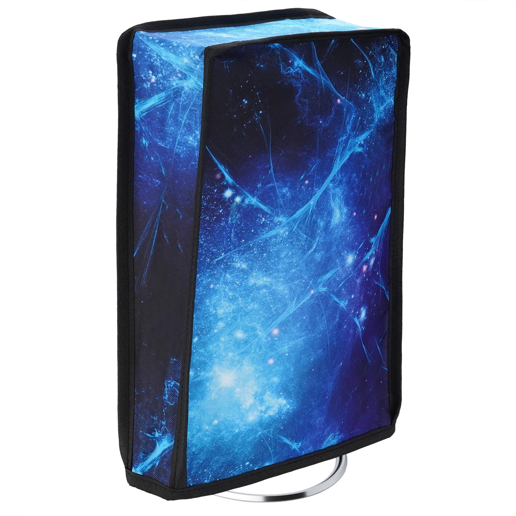 PlayVital Vertical Dust Cover for PS5 Slim Digital Edition (New Smaller Design) - Nylon Dustproof Waterproof Protector Sleeve for PlayStation 5 Slim Console - Blue Nebula - Perfect for Gaming Setup Protection & Travel Storage