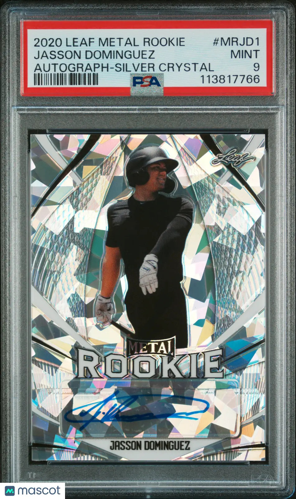2020 Leaf Metal Baseball Rookie Auto Jasson Dominguez Silver Crystal PSA 9 /35 - Rare Collectible Card for Baseball Fans & Sports Memorabilia Collectors - Perfect for Display, Investment & Trading