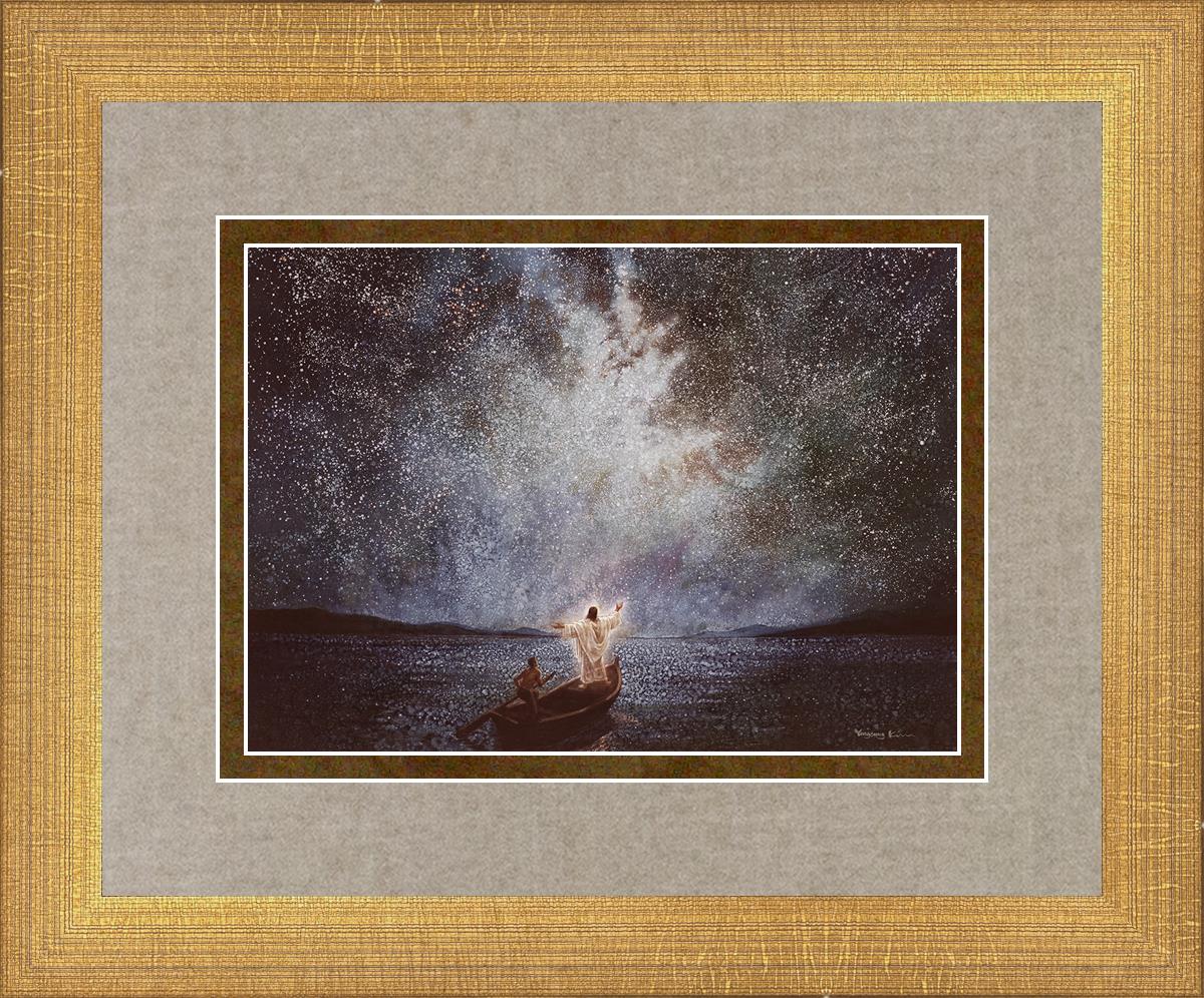 Calm and Stars by Yongsung Kim - Serene Night Sky Wall Art for Home Decor, Office & Meditation Spaces