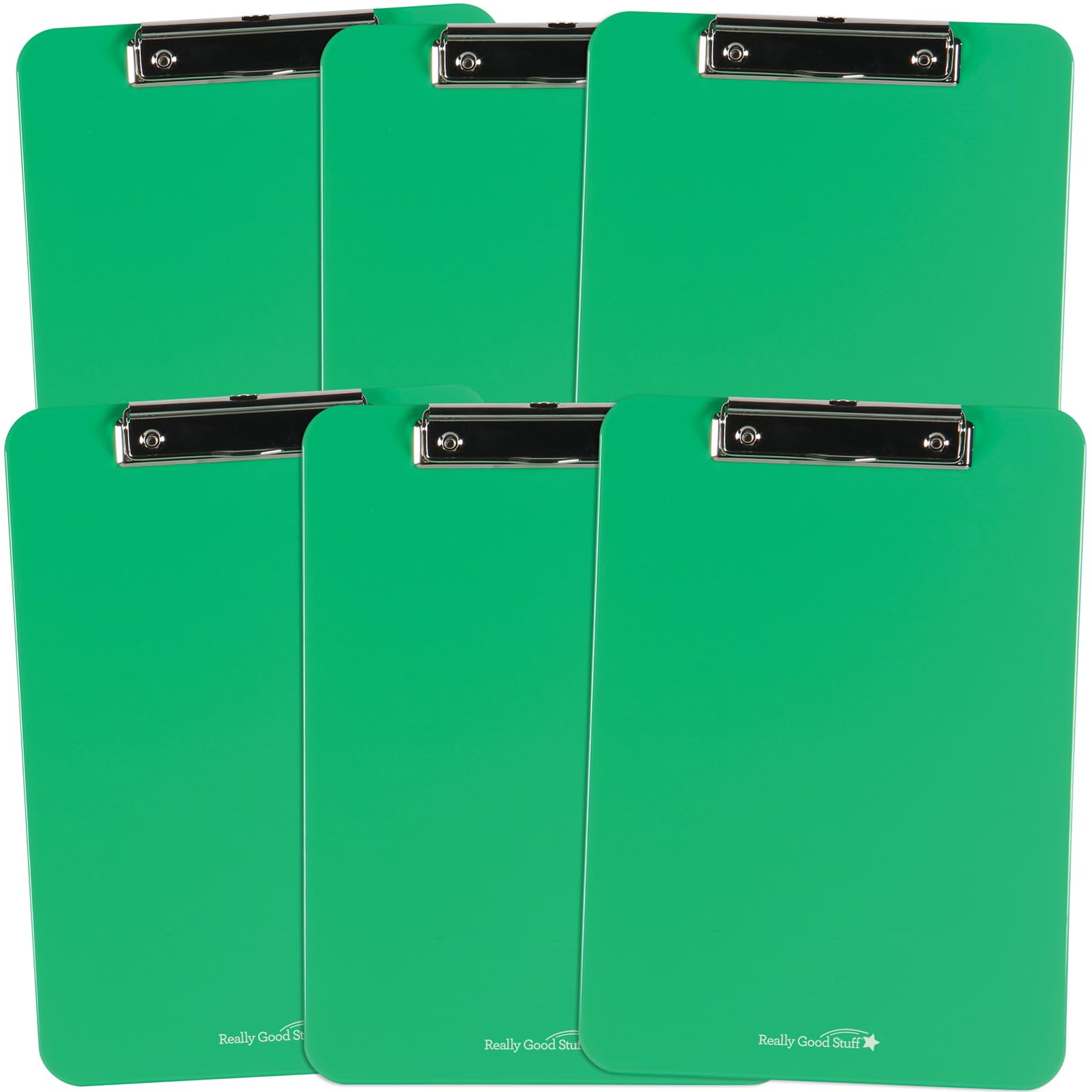 Really Good Stuff Group-Color Plastic Clipboards - Single Color Set of 6 - Durable Classroom & Office Supplies for Teachers, Students & Professionals - Perfect for Organizing Documents, Presentations & Art Projects