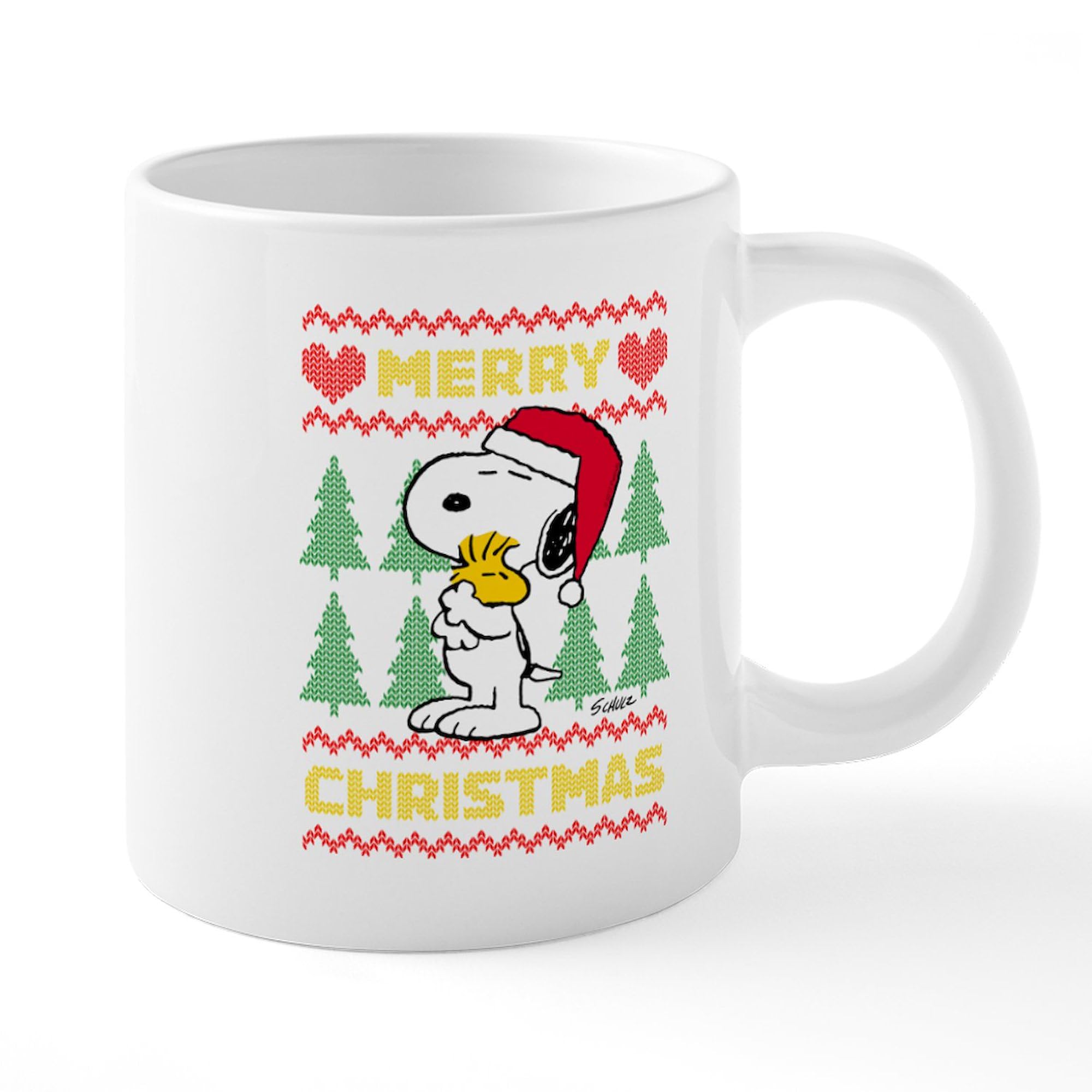 Snoopy Merry Christmas 20 oz Ceramic Coffee Mug - Large Insulated Tea Cup with Handle for Holiday Gifts, Office Use & Cozy Home Decor