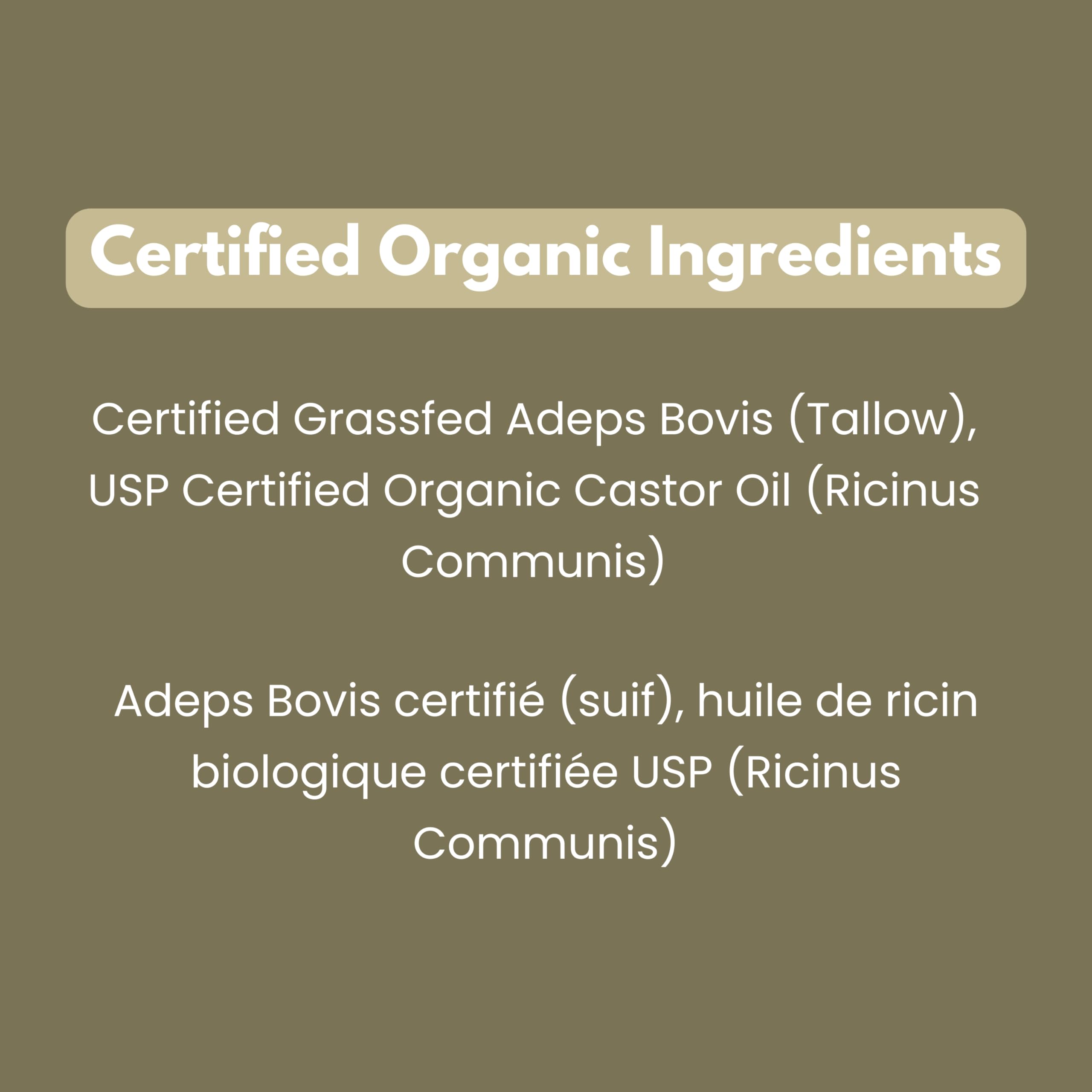 Organic Grass-Fed Tallow Cream with USP Certified Castor Oil - Natural Face & Body Moisturizer for Sensitive Skin - 2oz Beef Tallow Skincare - AGW Certified - Perfect for Dry Skin, Eczema & Daily Hydration