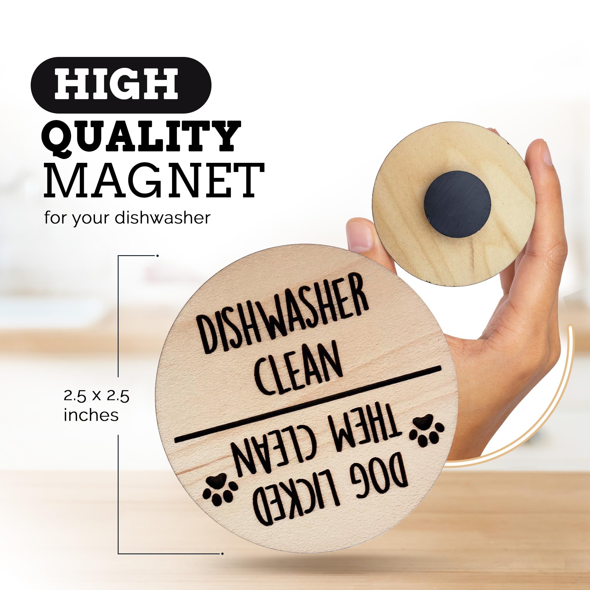 Funny Clean Dirty Dishwasher Sign Magnet - Kitchen Gadgets for Apartments & Home Essentials - Must-Have for First Apartment - Dog Lover Gift - Perfect for Dishwasher Organization & Kitchen Decor