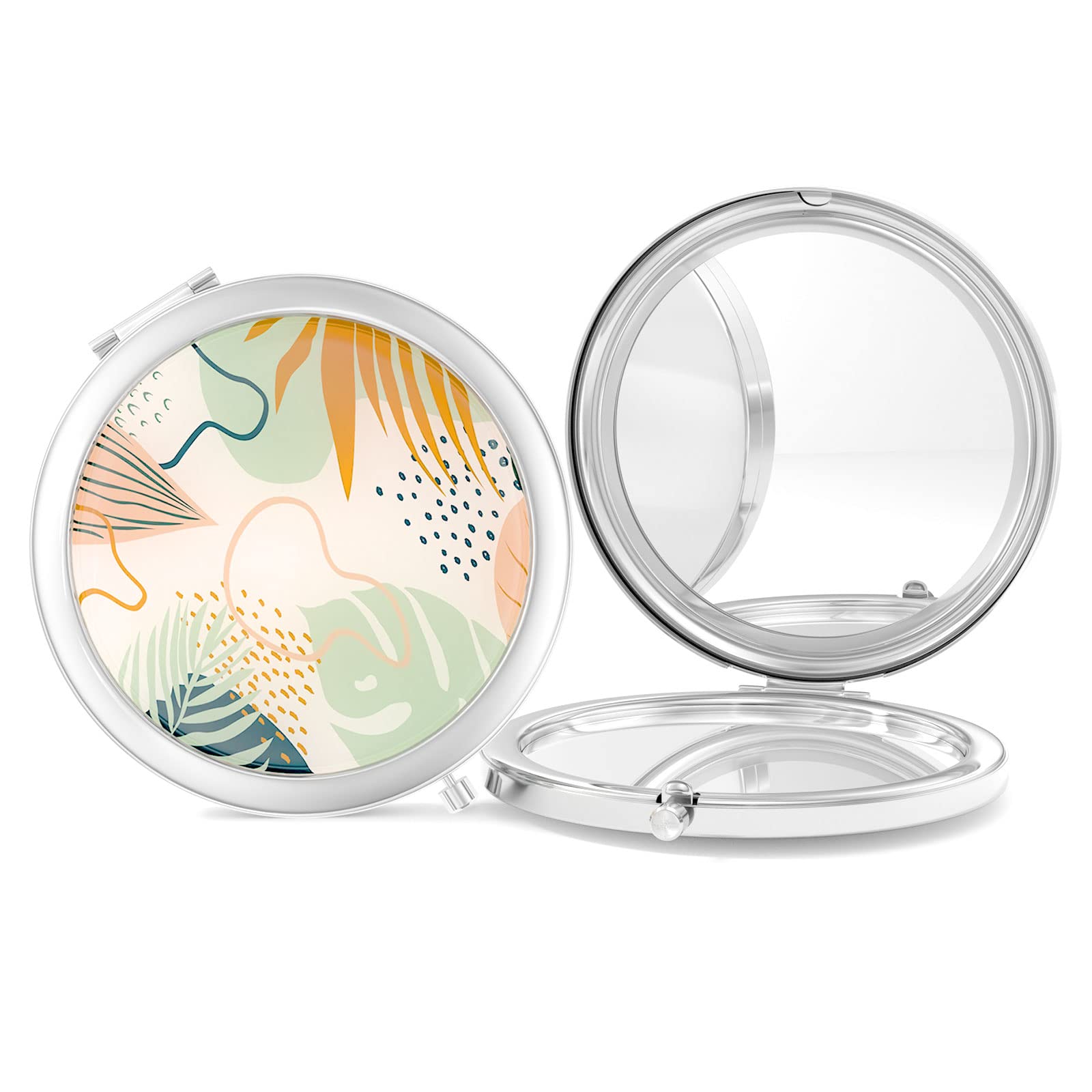 Nipichsha Compact Travel Mirror 2X/1X Magnification - Portable Folding Makeup Mirror for On-the-Go