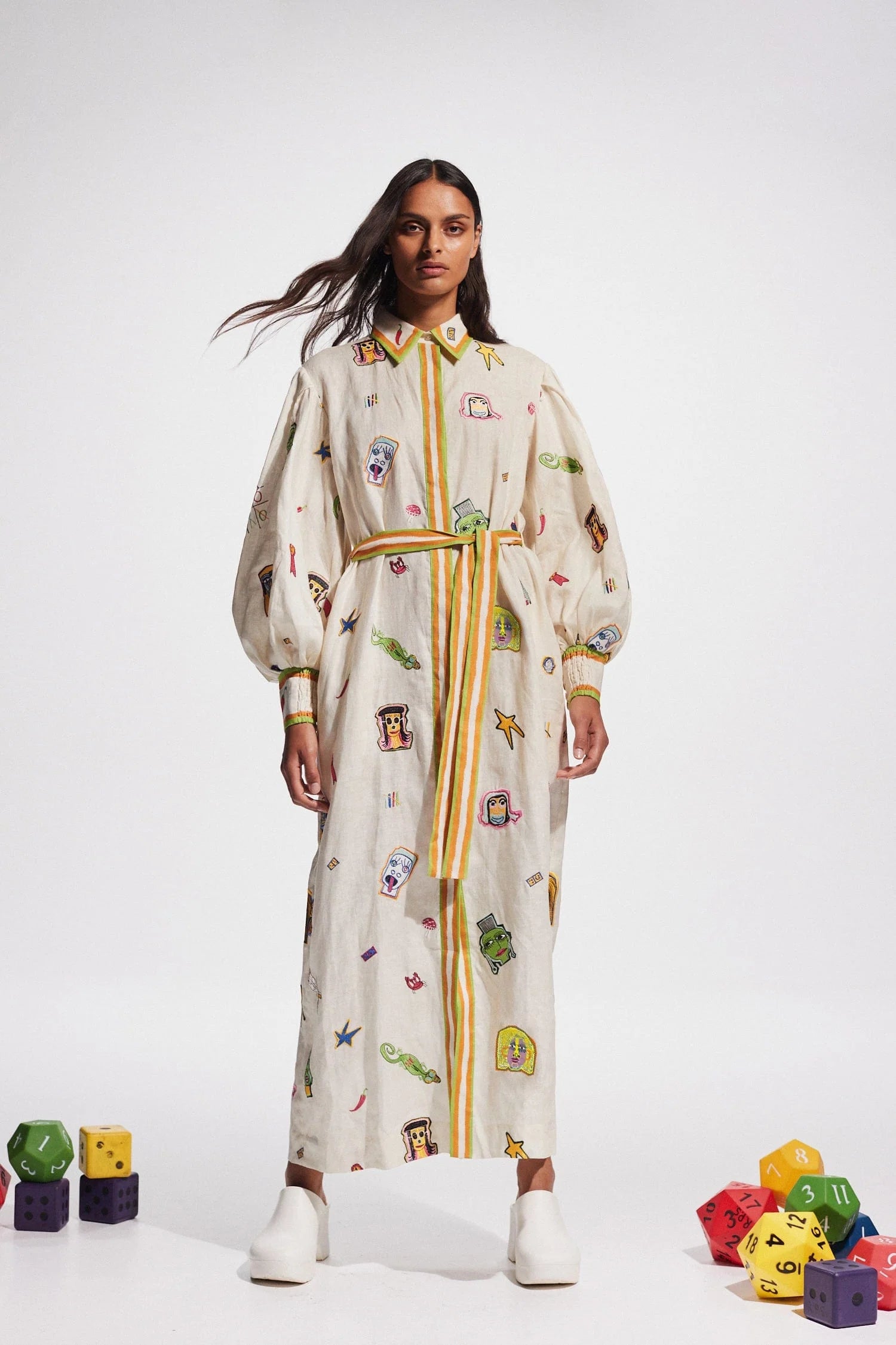 Checkers Embroidered Shirtdress for Women - Stylish Casual & Office Wear - Perfect for Spring & Summer Outfits