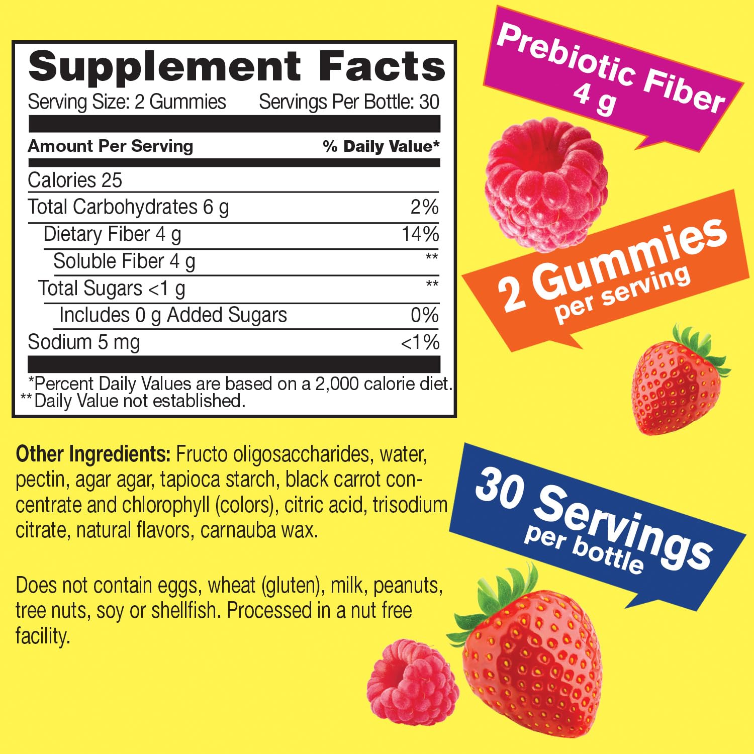 Prebiotic Fiber Gummies for Adults - Digestive Health Supplement for Women & Men | Vegan, Gluten-Free, Non-GMO Berry Flavor | 60 Count Gummy Vitamins | Supports Gut Health & Regularity for Active Lifestyles