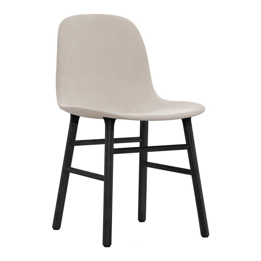 Modern Upholstered Form Chair with Solid Wood Legs - Comfortable Lounge Chair for Living Room, Bedroom, or Office