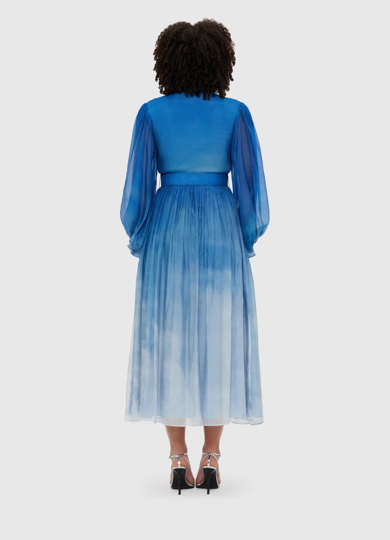 Cassie Tie Neck Midi Dress with Aerial Print - Elegant Floral Summer Dress for Women, Perfect for Weddings, Parties & Office Wear