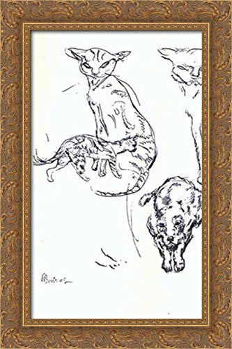 16x24 Gold Ornate Wood Framed Canvas Art by Pierre Bonnard - Elegant Wall Decor for Living Room, Bedroom & Office | My Companions