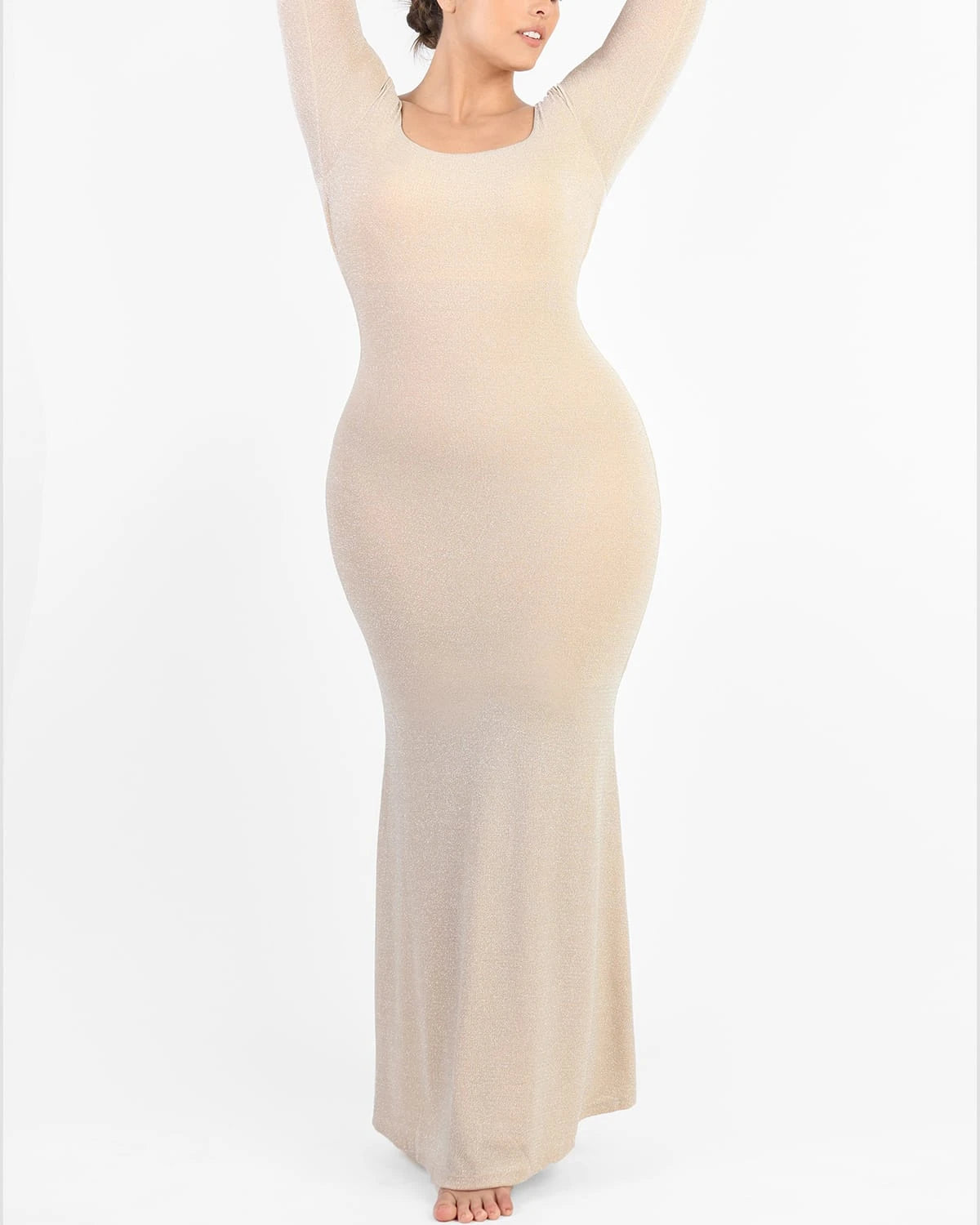 Elegant Long Sleeve Mermaid Bodycon Dress for Women - Slimming Evening Gown for Parties, Weddings & Special Occasions