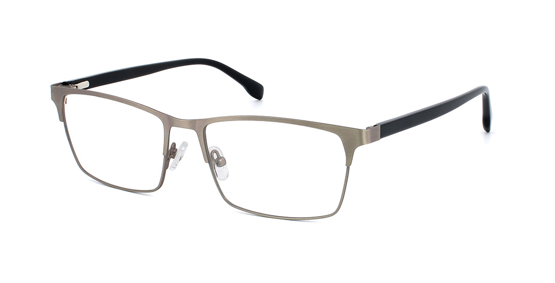 Brushed Metal Rectangular Reading Glasses Frame MT 34685 - Stylish Eyewear for Work, Reading & Everyday Use