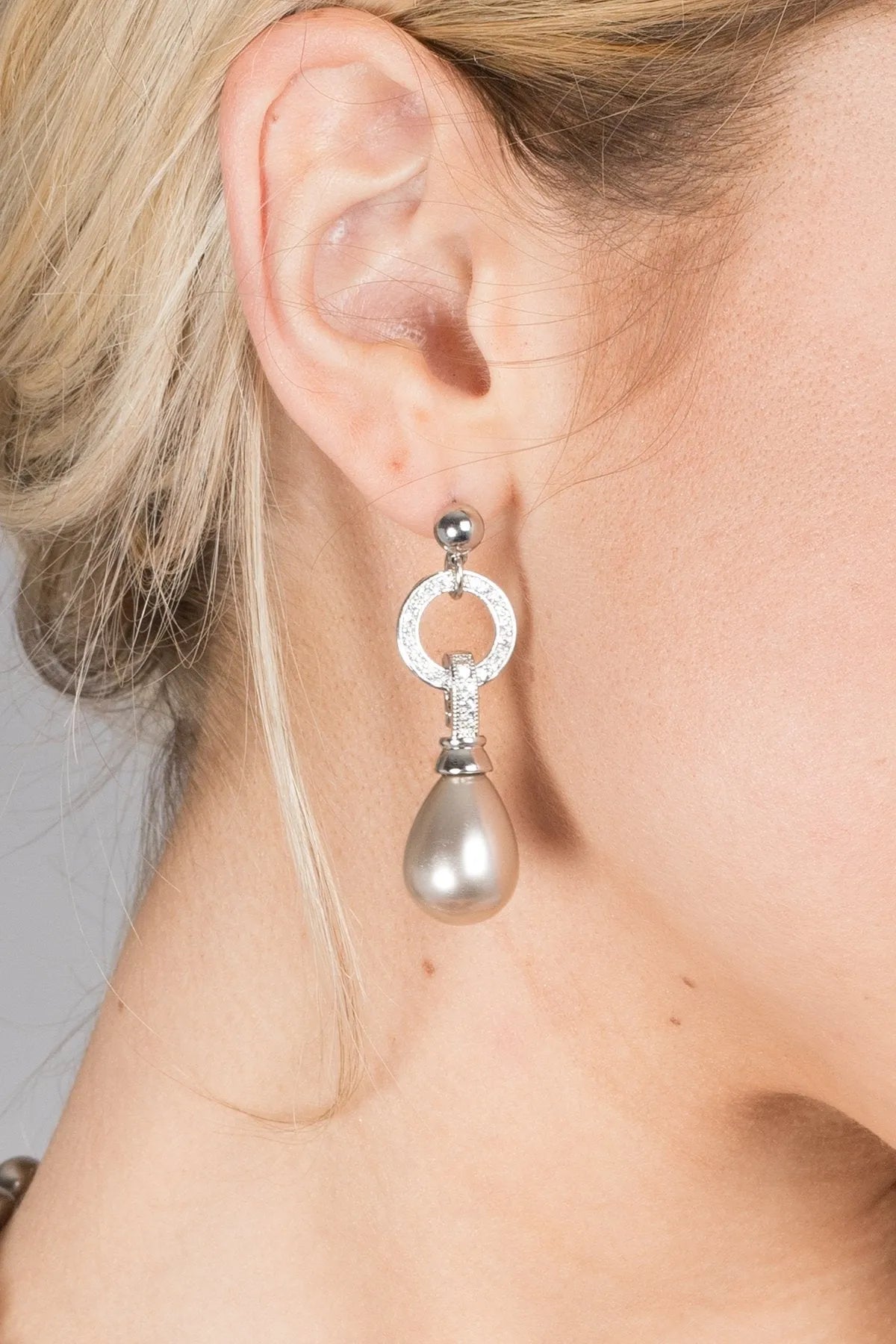 Elegant Crystal Hoop Pearl Dangle Earrings for Women - Fashion Jewelry Gift for Party, Wedding & Special Occasions