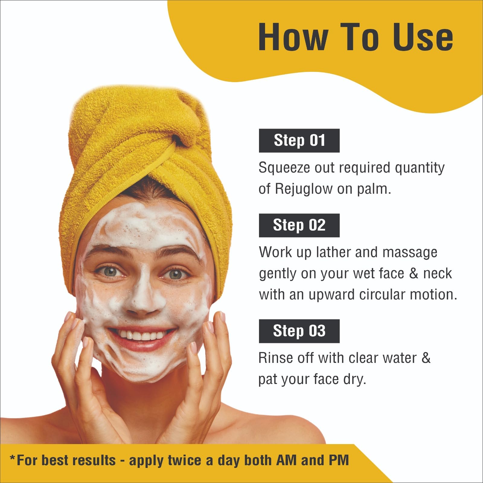 Rejuglow Luxe Vitamin C Face Wash - Skin Brightening & Rejuvenating Cleanser (60ml) for Glowing Complexion | Morning & Night Skincare Routine