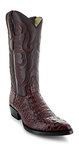 Soto Boots Men's Gator Tail Print Cowboy Boots H7006 - Western Style Leather Boots for Men, Comfortable & Durable Cowboy Boots for Riding, Dancing & Country Fashion