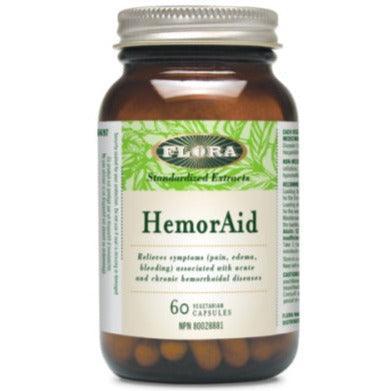 Flora Hemor Aid - 60 Veggie Caps for Hemorrhoid Relief | Natural Herbal Support for Digestive Health | Perfect for Travel & Daily Comfort