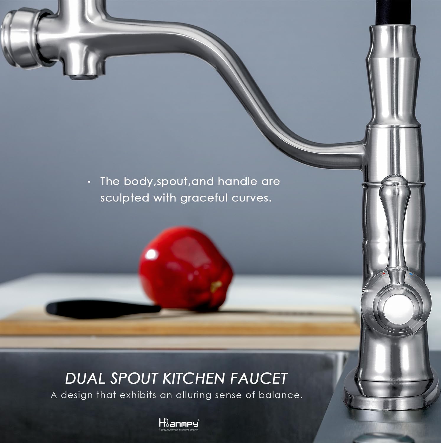Premium Black Kitchen Faucet with Pull-Down Sprayer & Pot Filler - Brushed Nickel Finish for Modern Kitchens | Ideal for Cooking, Washing Dishes & Filling Pots