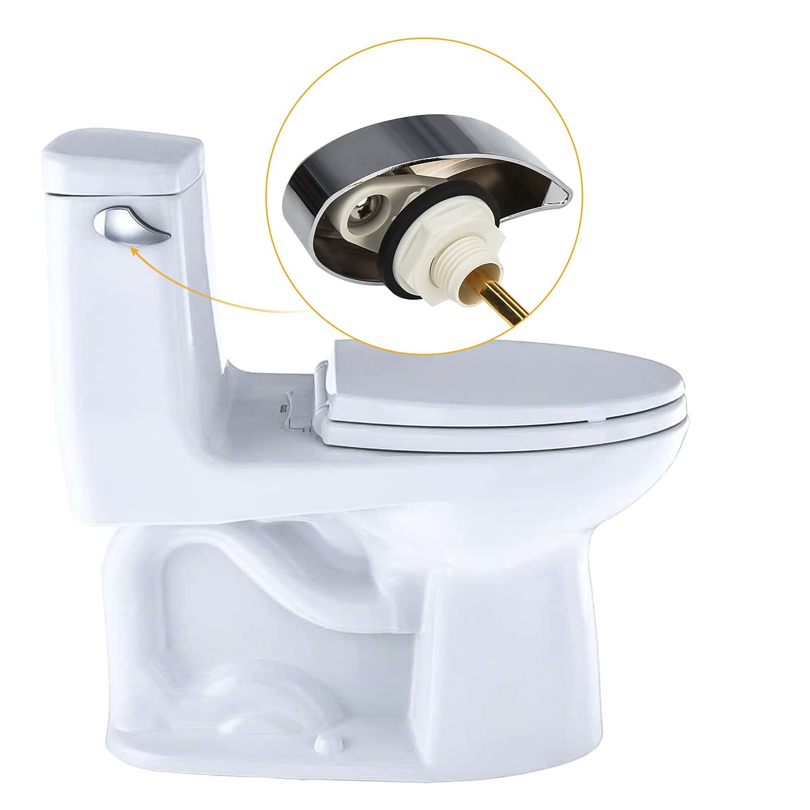 TOTO THU004-CP Toilet Tank Flush Lever Replacement - Compatible with St701C & St854884 Models - Side Mount Polished Chrome Toilet Handle Trip Lever - Perfect for Bathroom Renovations & Plumbing Repairs