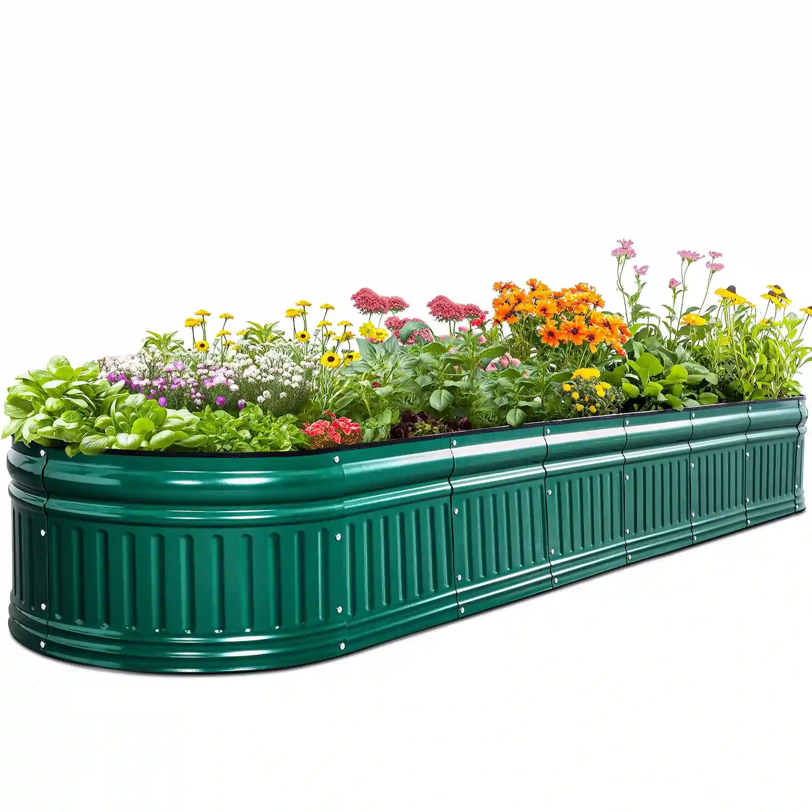94x24x12 Inch Oval Elevated Raised Garden Bed Kit for Vegetables, Flowers & Herbs - Perfect for Outdoor, Patio, Backyard & Urban Gardening