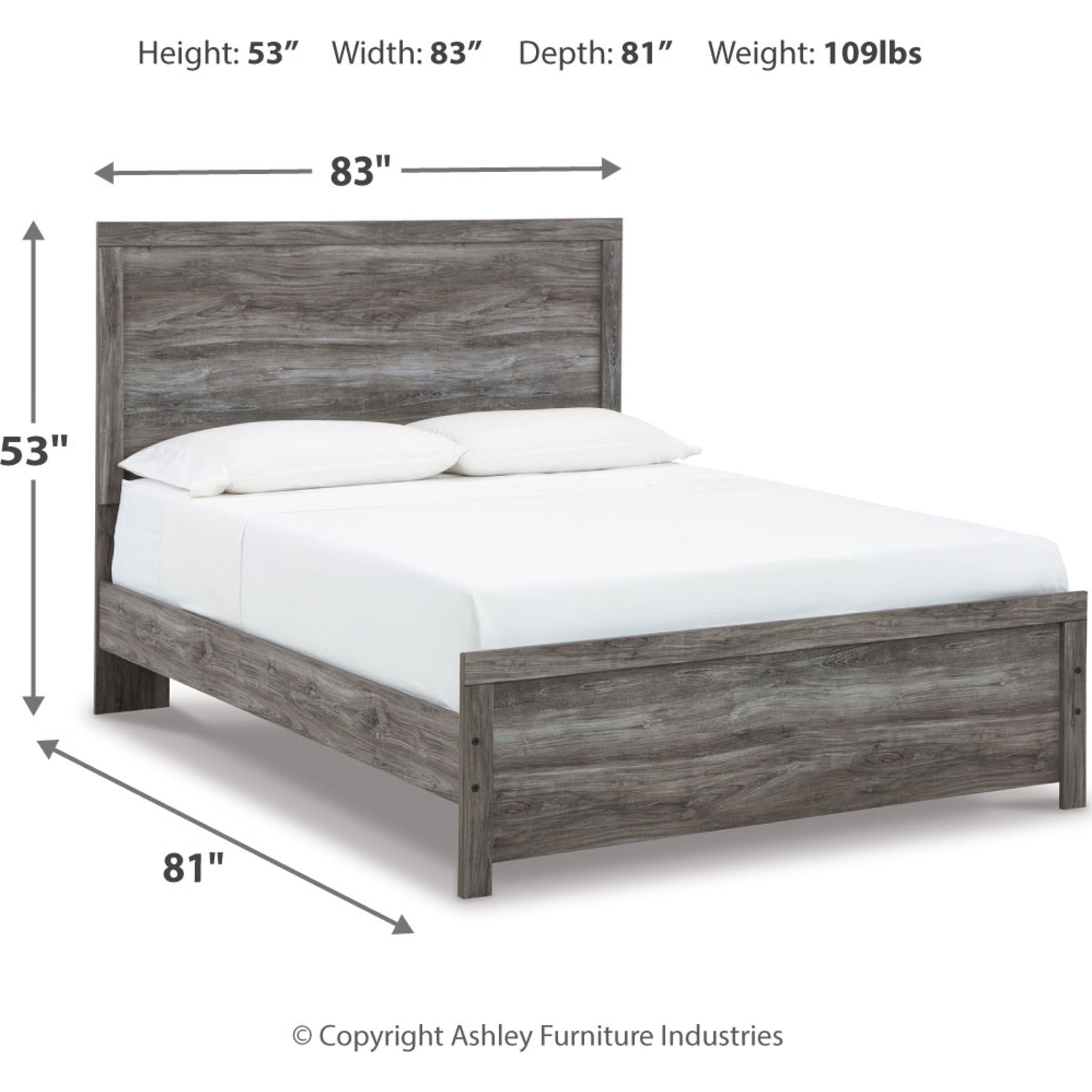 Bronyan Queen Panel Bed Frame - Dark Gray Upholstered Platform Bed with Wooden Slats - Perfect for Modern Bedroom & Guest Room Decor