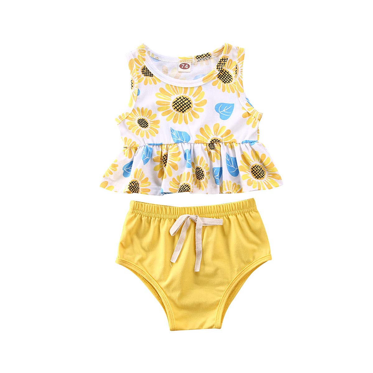 Gouldenhui Baby Girl Outfits 2-Piece Set - Newborn Sleeveless Summer Clothes for Infants | Perfect for Playdates, Beach Trips & Family Photos