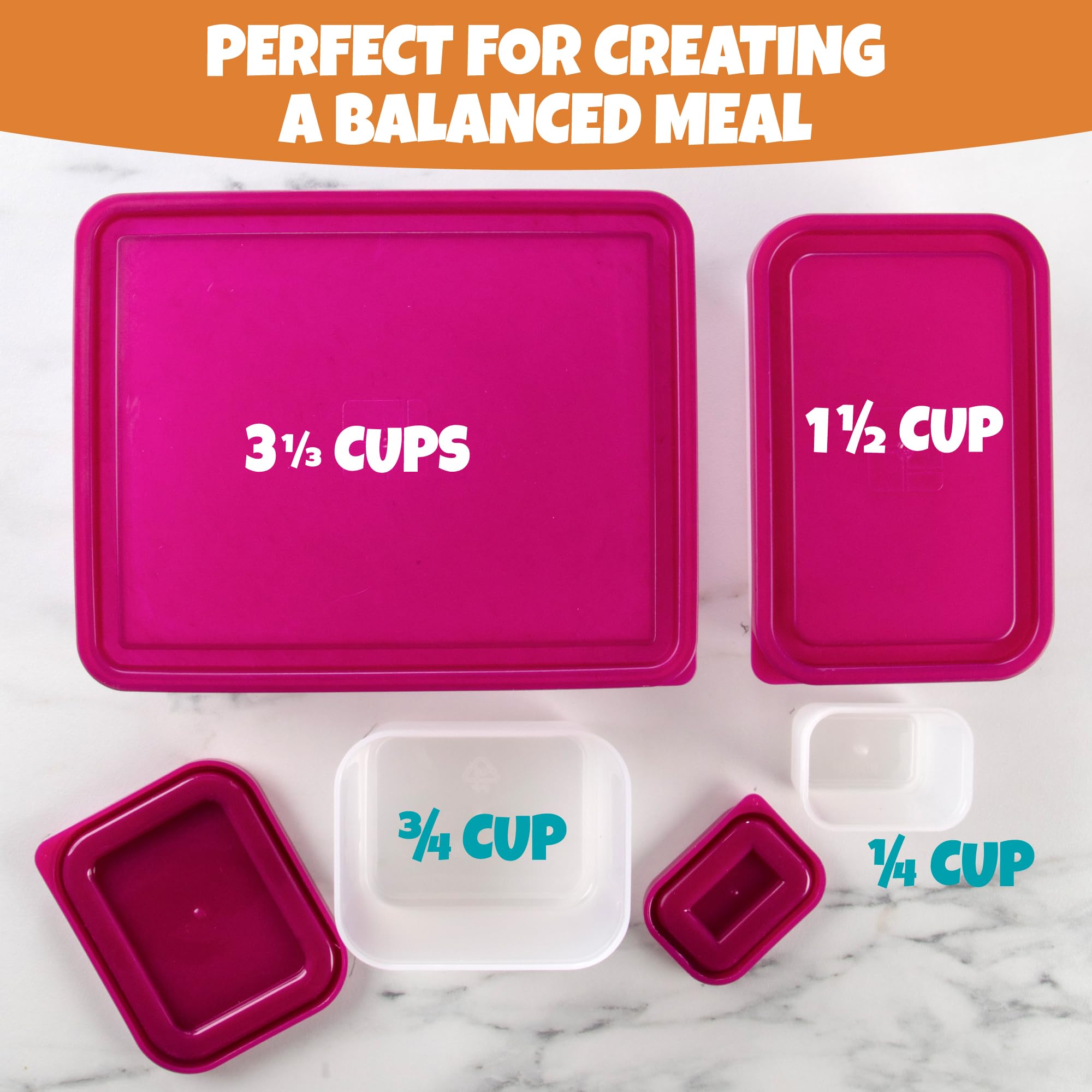Bentology Raspberry Meal Prep Containers Set - 4 Pack Microwave Safe & Leak Proof Food Storage Containers for Lunch, Snacks, Leftovers | Perfect for Office, School, Picnics & Meal Prepping