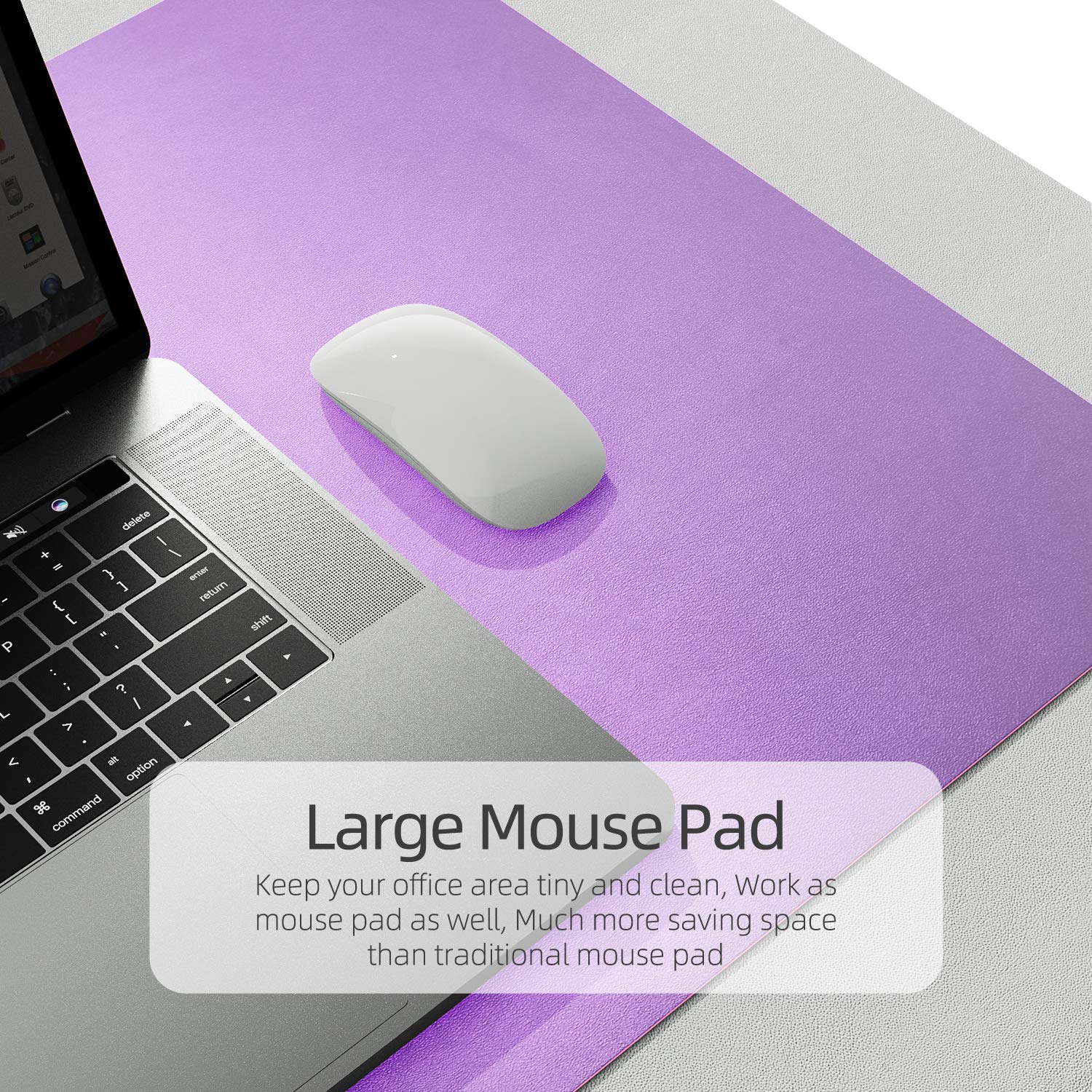 YSAGi Large Leather Desk Mat - Waterproof Dual-Sided Mouse Pad for Keyboard & Mouse (23.6