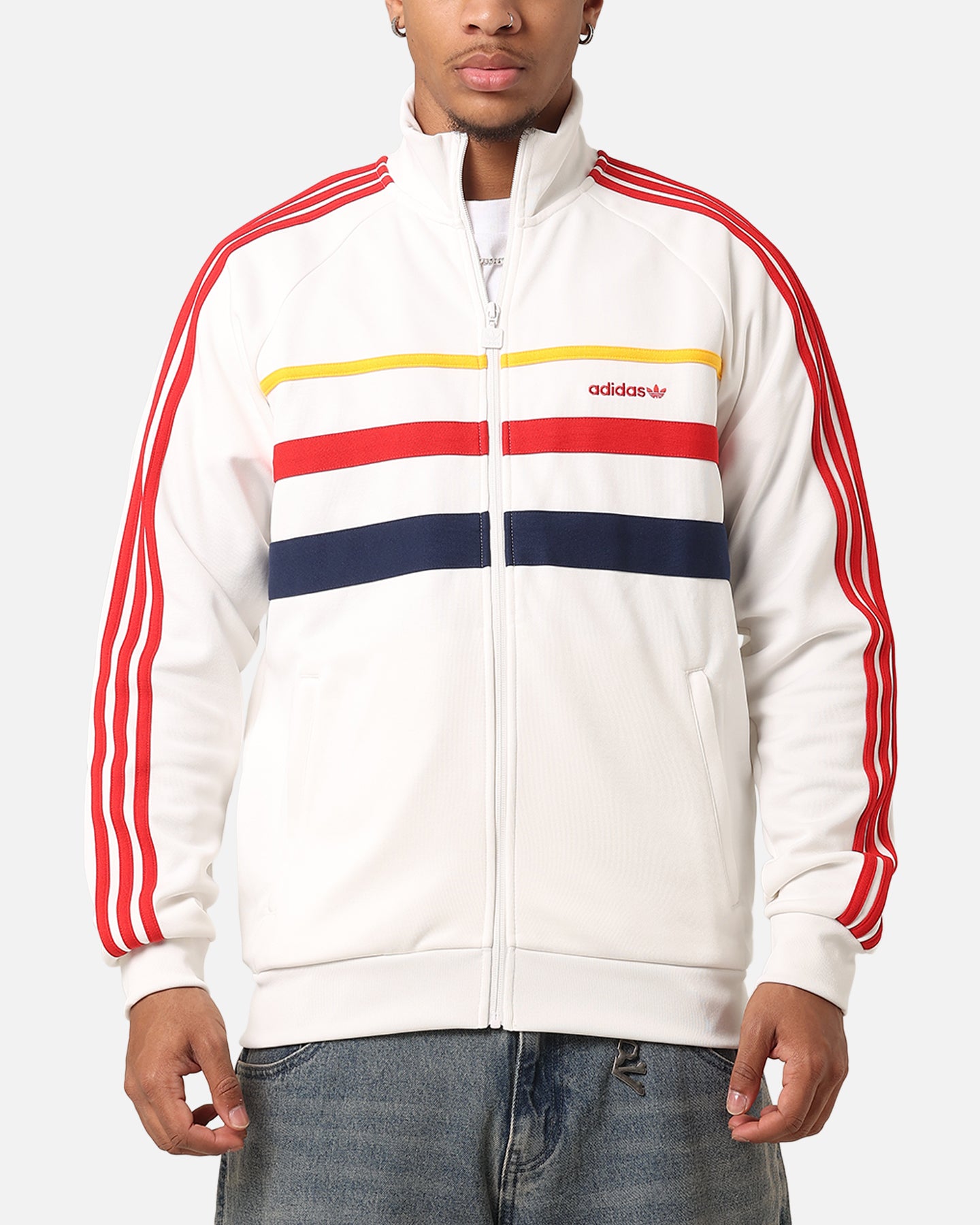 Adidas First Track Jacket for Men & Women - Lightweight Running Jacket with Hood, Cloud White - Perfect for Jogging, Gym & Outdoor Activities