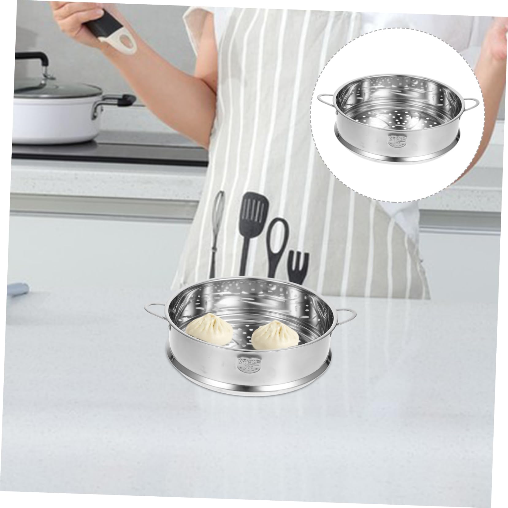 DOITOOL Stainless Steel Steamer Basket - Multi-Functional Food Steamer for Dumplings, Buns & Vegetables | Durable & Reusable Kitchen Tool for Healthy Cooking | Perfect for Meal Prep, Asian Cuisine & Home Chefs