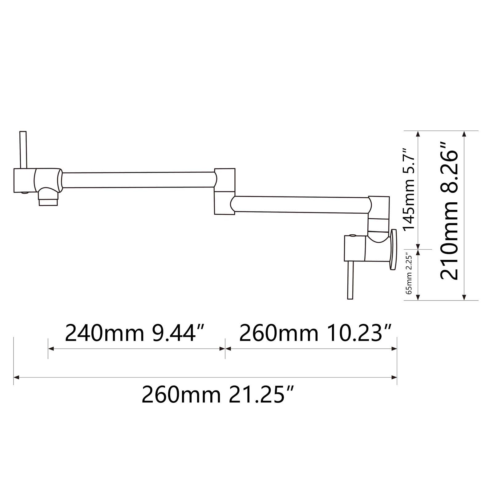 Brass Pot Filler Faucet Wall Mount, Brushed Gold Dual Swing Folding Arms Rotatable Joints Two Handle Kitchen Tap for Stove and Cooking Convenience