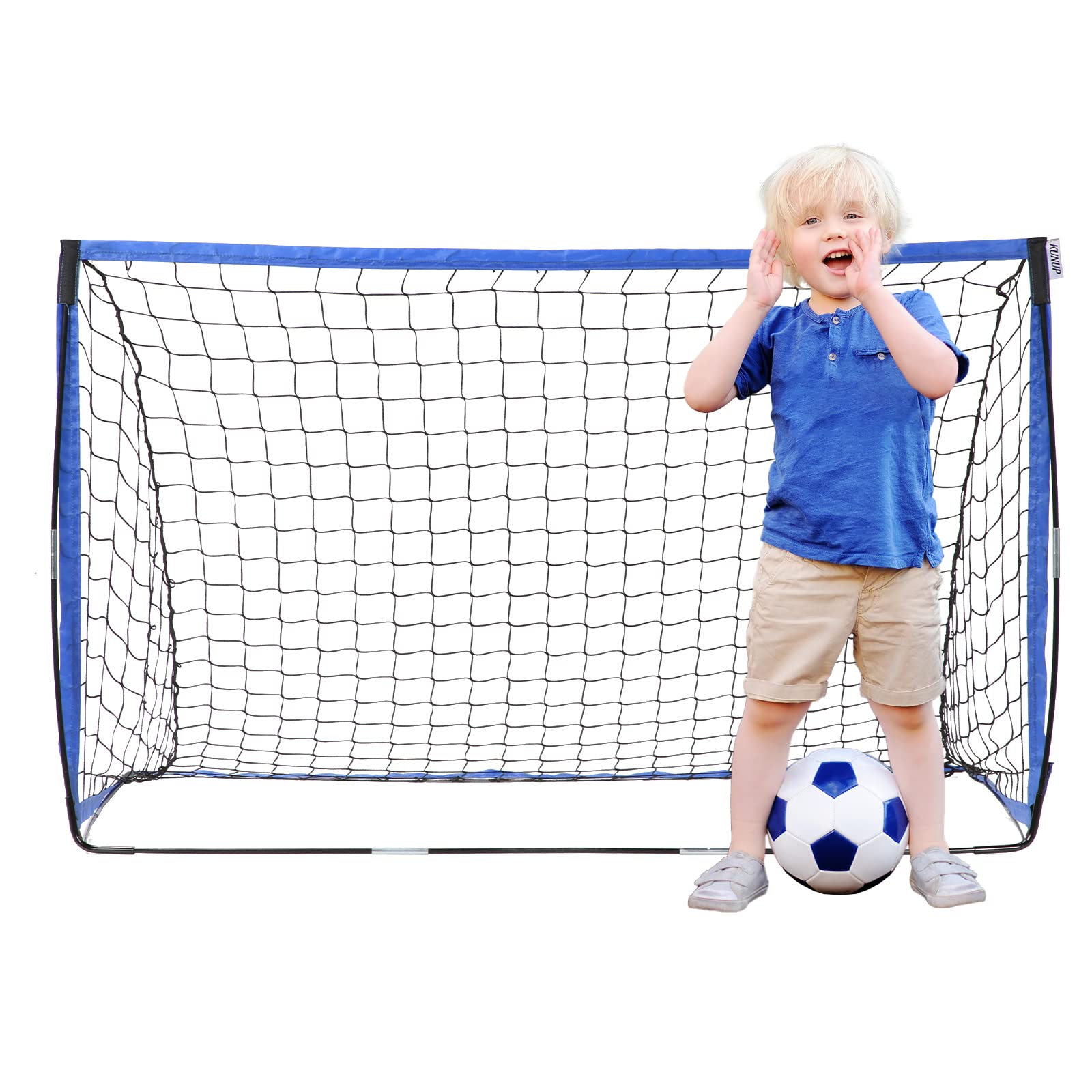 Portable Pop Up Soccer Goals for Kids - 2 Pack Backyard Soccer Nets with Carrying Bag - 5 x 3.1 ft & 3.6 x 2.5 ft - Perfect for Outdoor Training, Youth Soccer Practice, and Backyard Games