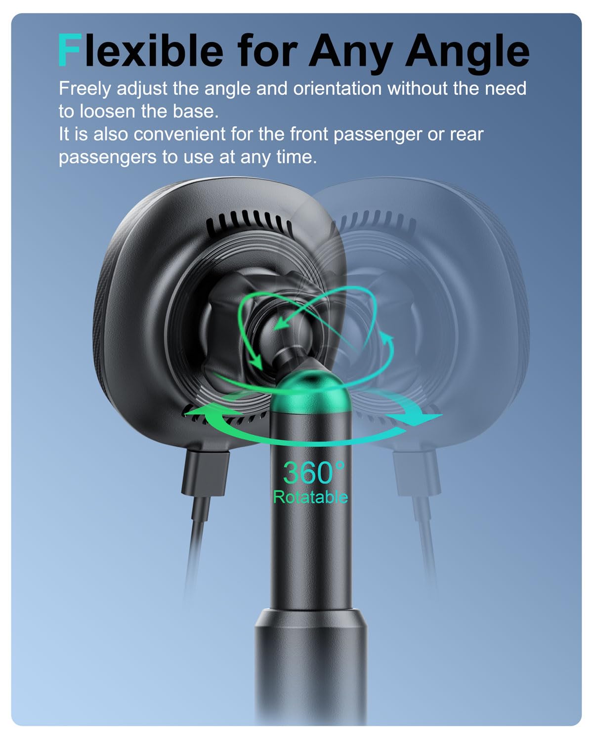 Magnetic Car Phone Holder for iPhone 16/15/14 - Fast Wireless Charging with MagSafe & Cooling System - Perfect for Road Trips & Commuting