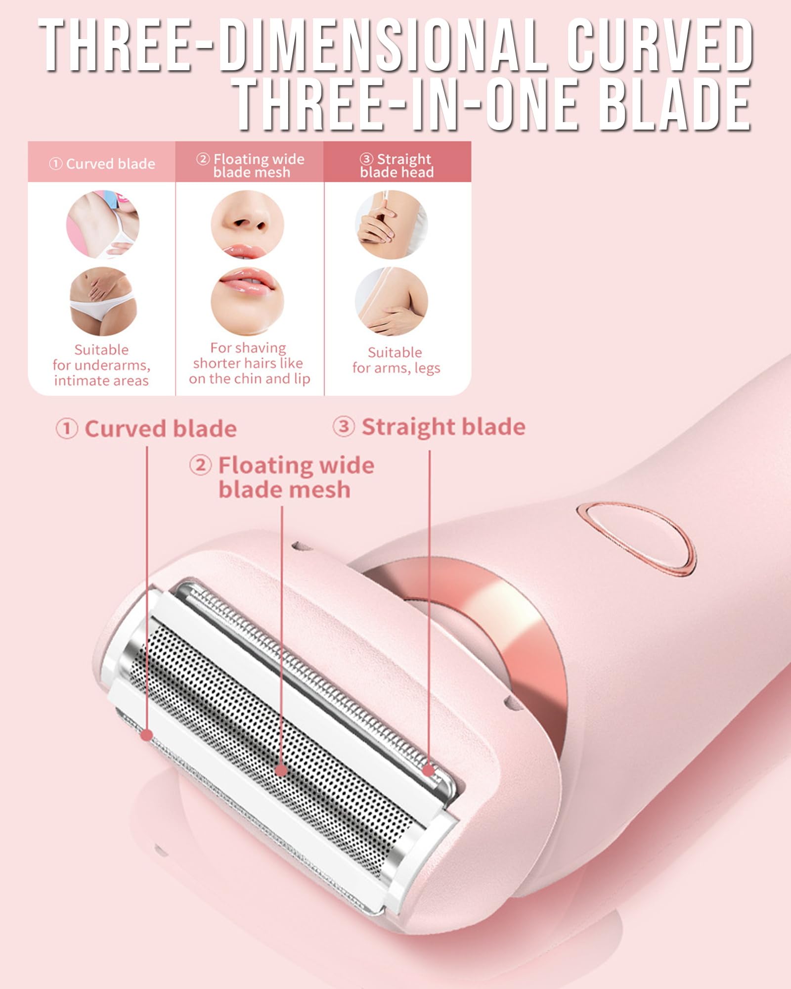 Glide Pro 3.0 Electric Razor for Women - IPX7 Waterproof 2-in-1 Wet & Dry Shaver with Silk Glide Technology, Dusk Blue | Perfect for Travel, Gym & Sensitive Skin Shaving