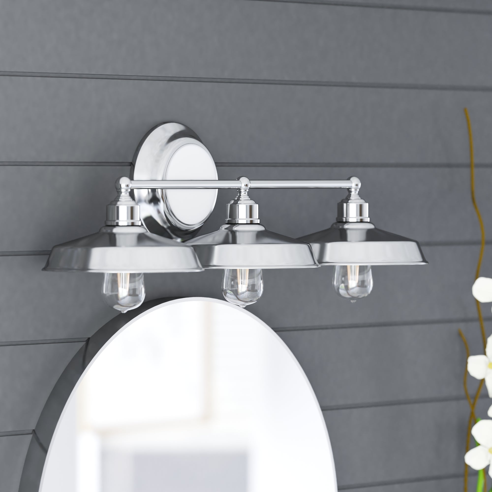 Lyndan 3-Light Brushed Nickel Vanity Light for Bathroom - Modern Wall Sconce with Clear Glass Shades, Perfect for Bathroom Mirror Lighting and Bedroom Decor
