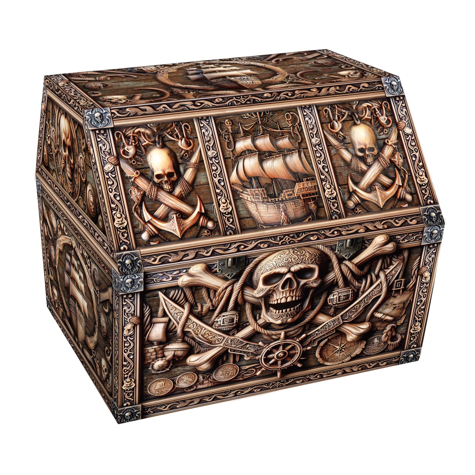 PETCEE Large Skull Treasure Box for Classroom Rewards & Storage - 9x9.3x8 Inch Keepsake Chest for Students, Perfect for Christmas Gifts, School Prizes, and Toy Organization - Ideal for Classroom Decor, Reward Systems, and Kids' Treasure Hunts