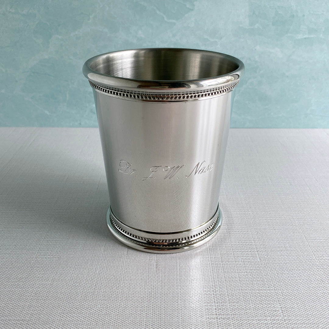 10oz Pewter Caduceus Julep Cup - Elegant Mint Julep Drinking Vessel for Cocktail Parties, Southern Entertaining & Home Bar Decor