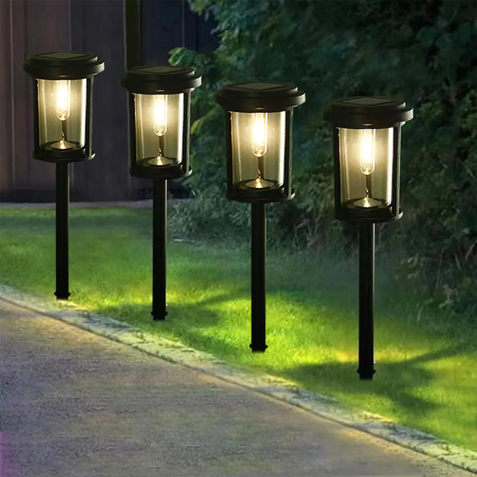 4 Pack Solar Pathway Lights - Outdoor Landscape & Garden Lighting for Walkway, Driveway, Patio Decor