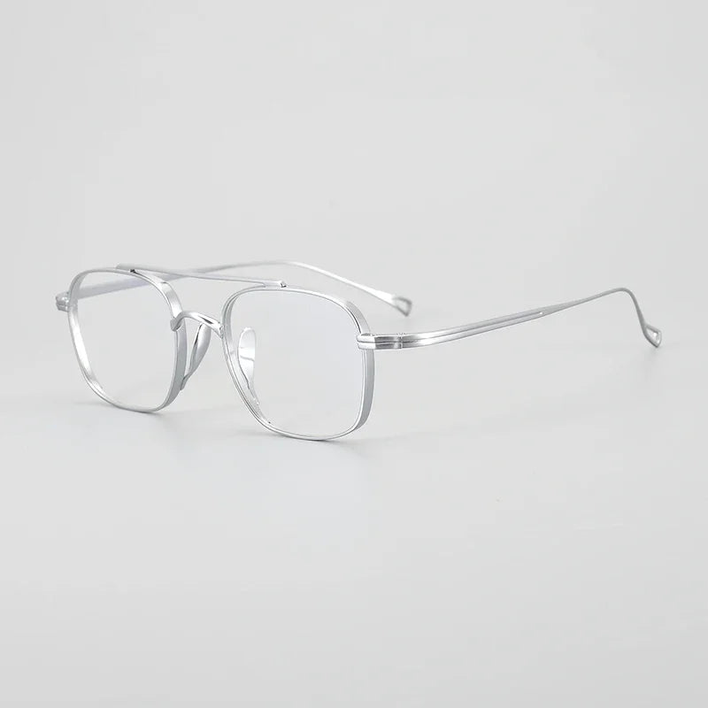 Aror Unisex Full Rim Square Double Bridge Titanium Eyeglasses Frame 49501 - Lightweight Durable Glasses for Work, Reading & Fashion