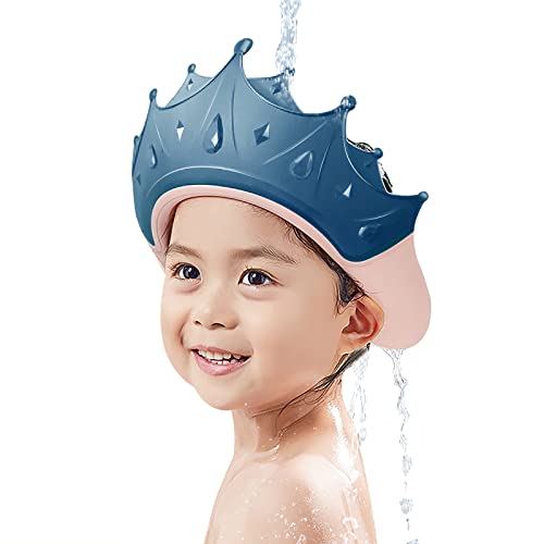 Waterproof Baby Shower Cap for Kids - Soft Bath Visor & Hair Washing Guard to Prevent Soap & Water in Eyes - Perfect for Toddler Bath Time & Sensitive Skin Care (Blue)