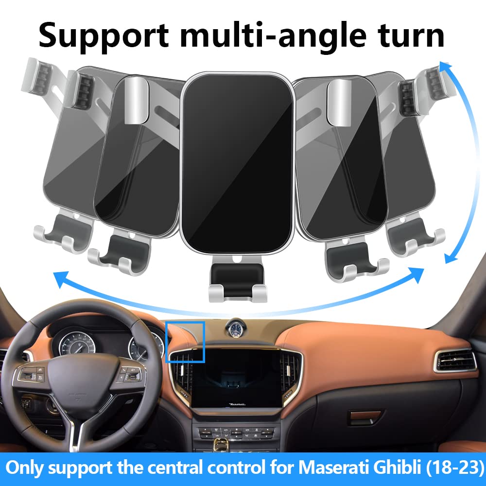 Premium Car Phone Holder Mount for Maserati Ghibli 2018-2023 - Universal Auto Interior Accessories, Air Vent Stand with Charging & Navigation - Perfect for Commuting, Road Trips & GPS Navigation