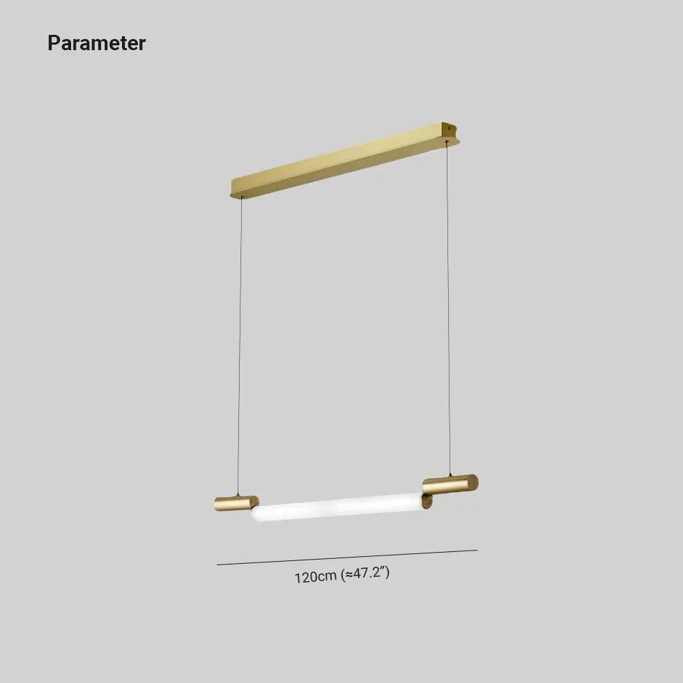 Modern Gold Tubular Elongated Kitchen Island Pendant Light - Elegant Dining Room & Bar Lighting Fixture for Home Decor
