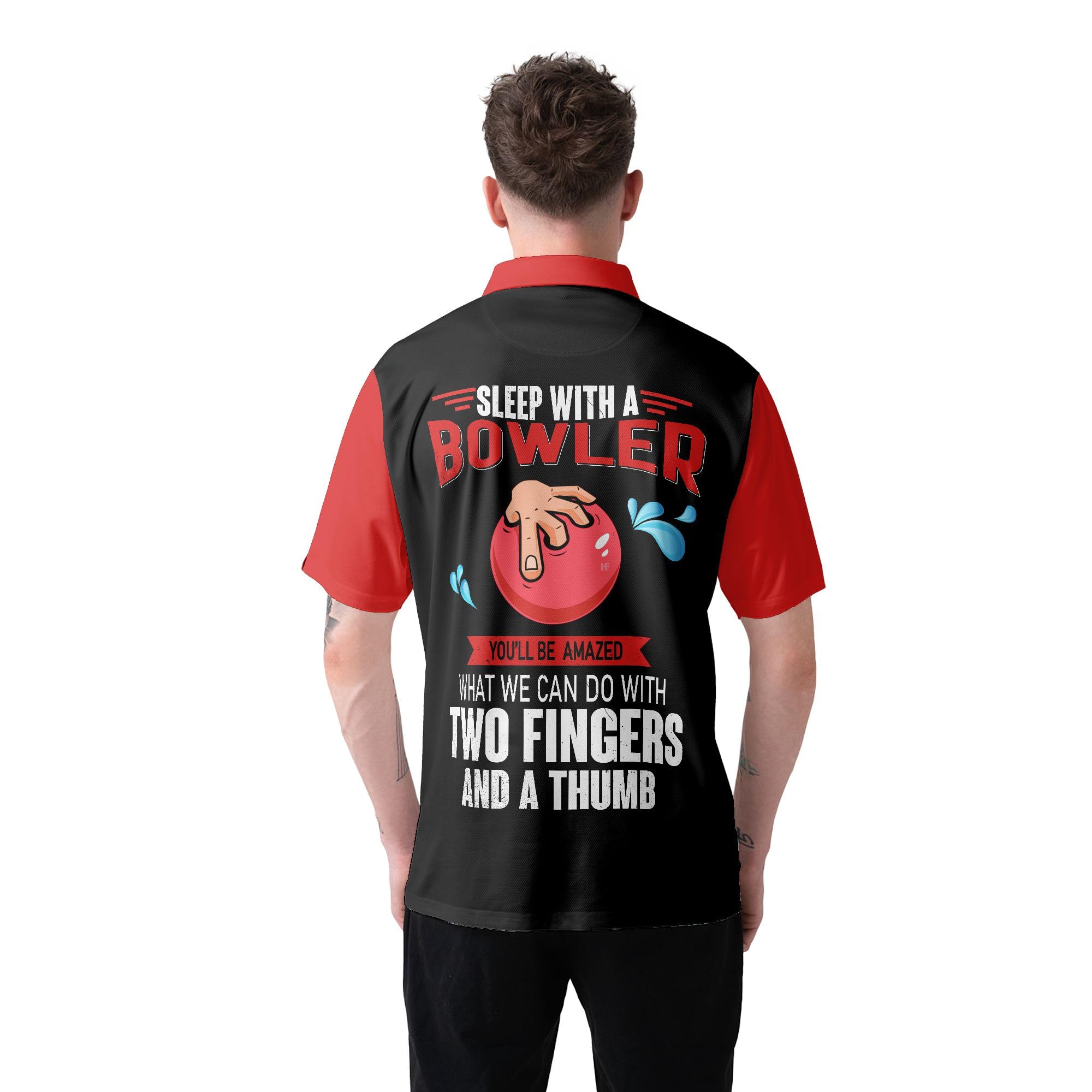 HYPERFAVOR Men's Smart Bowling Polo Shirts - Breathable Short Sleeve Performance Shirts for Bowling Leagues & Tournaments - 4-Pack Set for Casual Wear & Team Uniforms