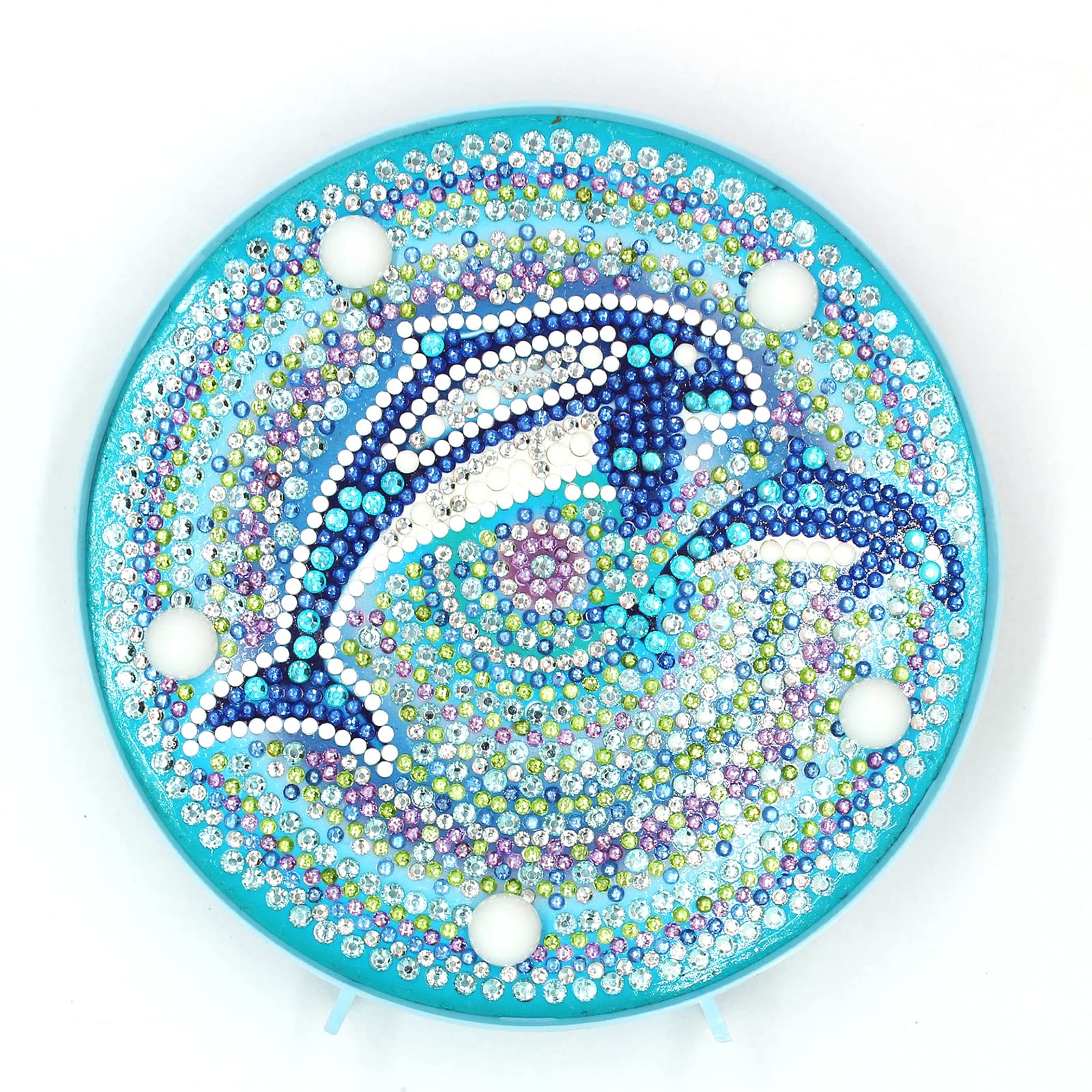 5D Diamond Painting Blue Dolphin LED Night Lamp - DIY Crystal Art Night Light with Battery, Special Shape for Bedroom, Desk & Nightstand Decor | Perfect Gift for Home, Kids Room & Relaxation