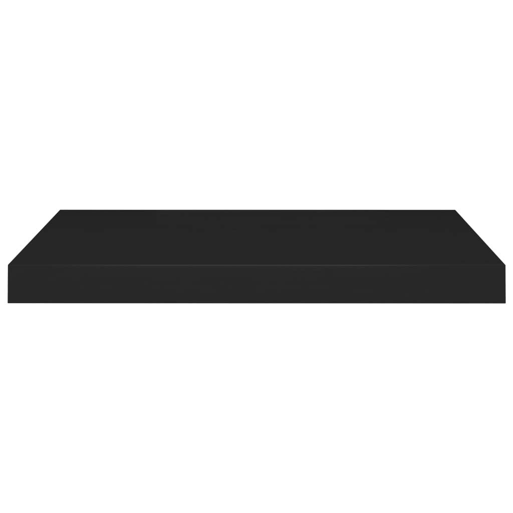 Modern Floating Wall Shelves Set of 4 - Black MDF Decorative Ledges 23.6