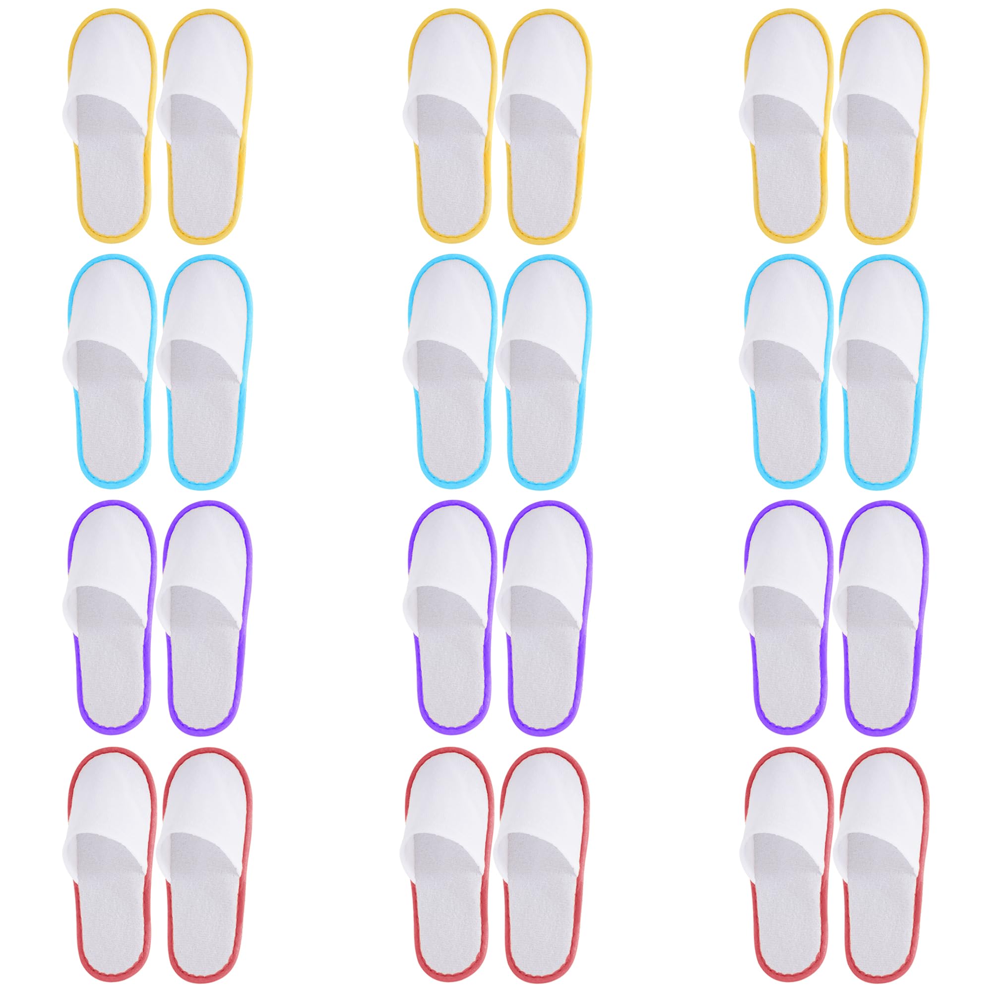 12 Pairs Non-Slip Spa Slippers for Women & Men - Soft Indoor House Slippers for Guests, Home, Bedroom, Wedding & Housewarming Parties - Perfect for Hotels, Spas, Salons and Relaxing at Home