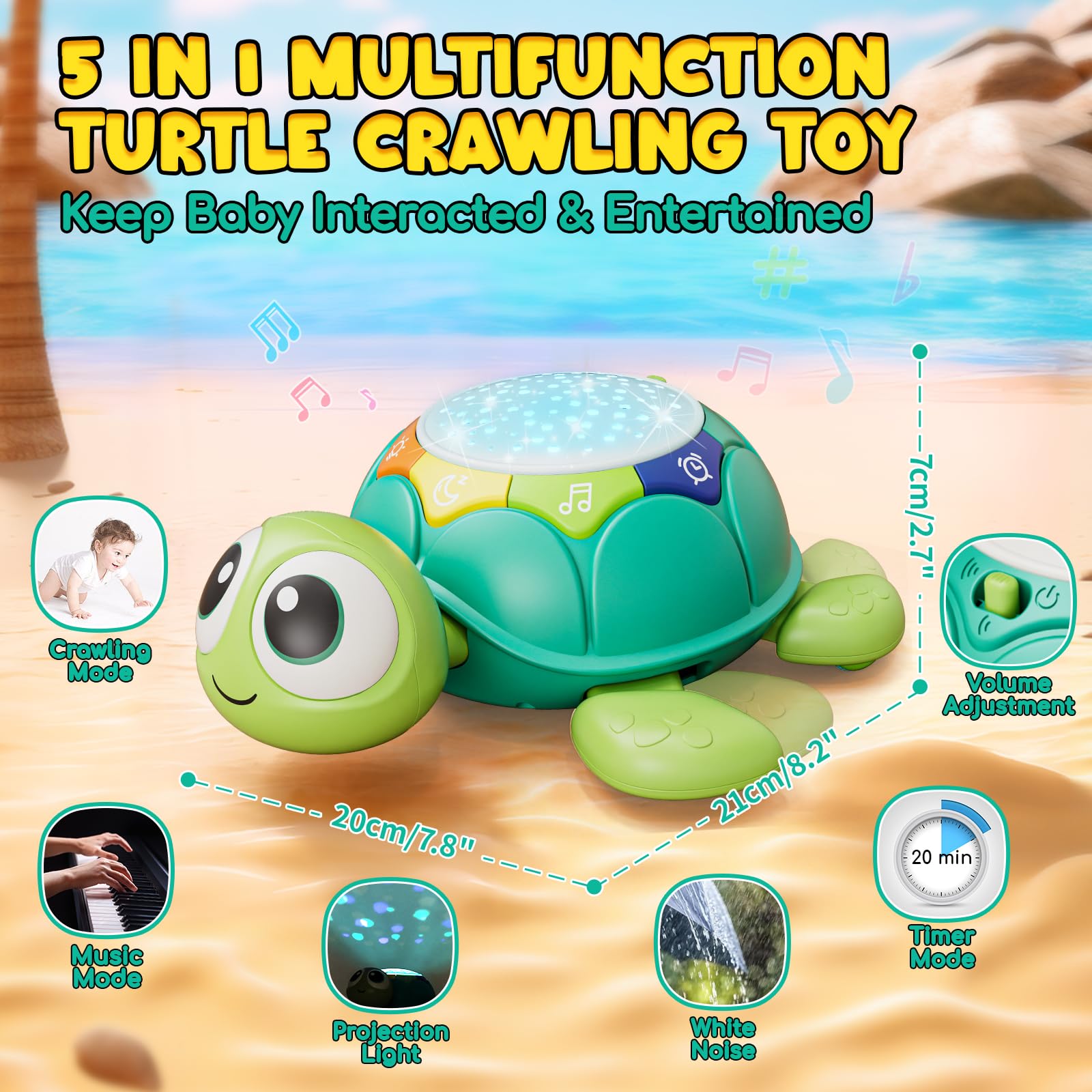 Lehoo Castle Baby Crawling Toys with Music & Lights - Interactive Learning Toy for 6-18 Month Old Boys & Girls - Encourages Early Development & Sensory Play - Perfect for Birthday Gifts & Playtime Fun