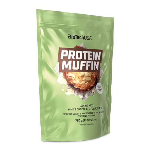 BioTechUSA Protein Muffin - White Chocolate Flavor, 750g High Protein Snack for Bodybuilding & Fitness | Perfect Post-Workout Recovery & Healthy Breakfast Option