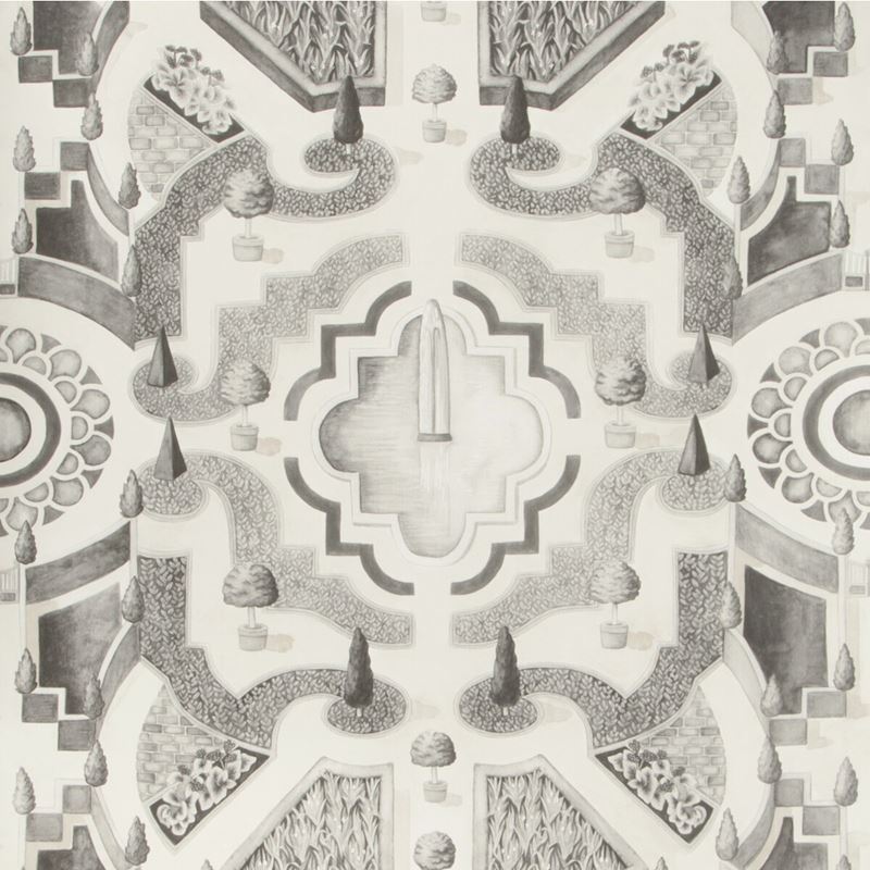 Cole & Son Wallpaper - 115/2006 Topiary & Soot Print Design | Vintage Botanical Wallpaper for Living Room, Bedroom & Dining Room Decor