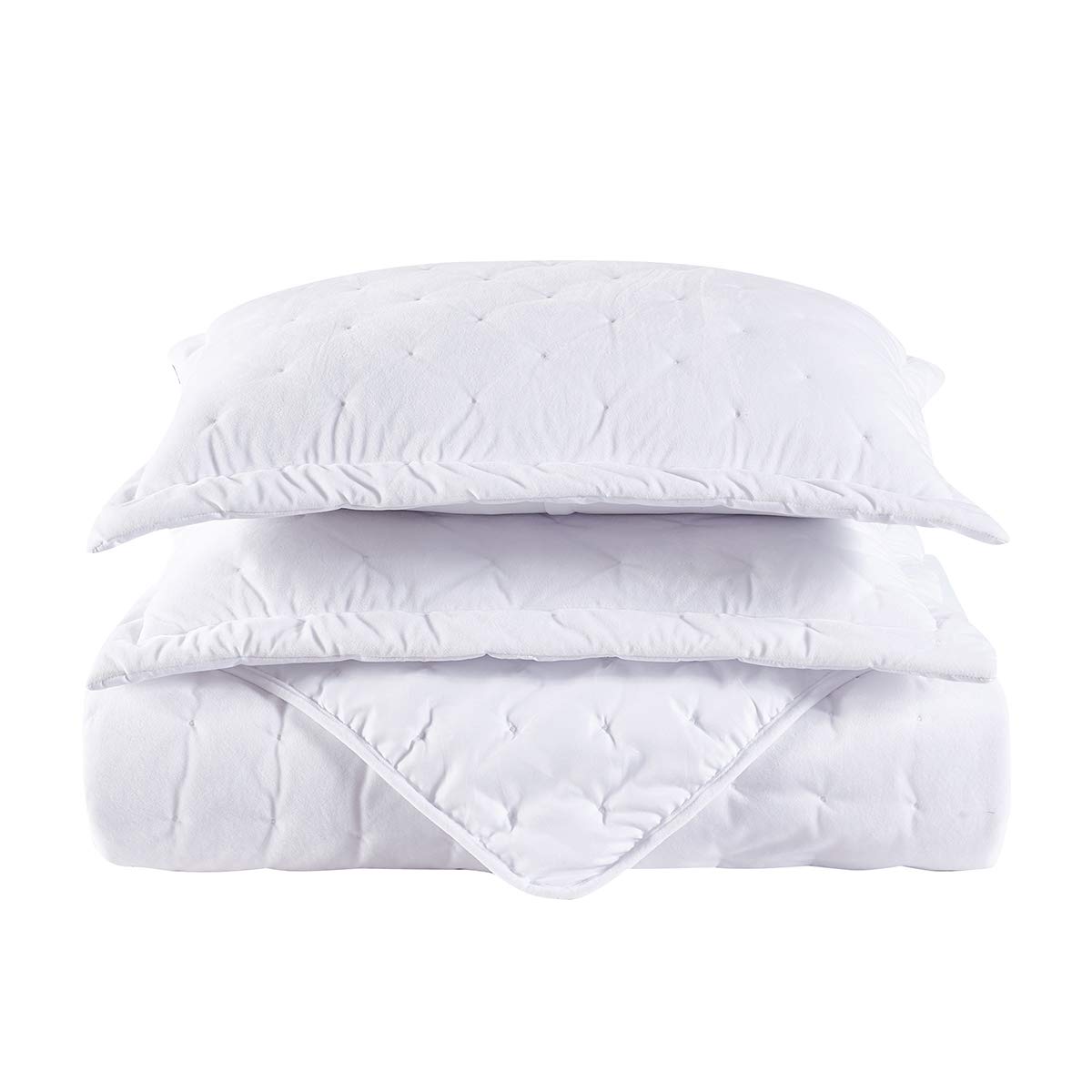 Royal Hotel Luxury Velvet King Size Quilt Set - 100% Velvet Oversized Coverlet 110x96 Inches, 3pc White Velvet Bedding Set for Master Bedroom & Guest Room Decor